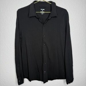 True Classic Black Large long sleeve Button down‎ shirt Causal & Cotton
